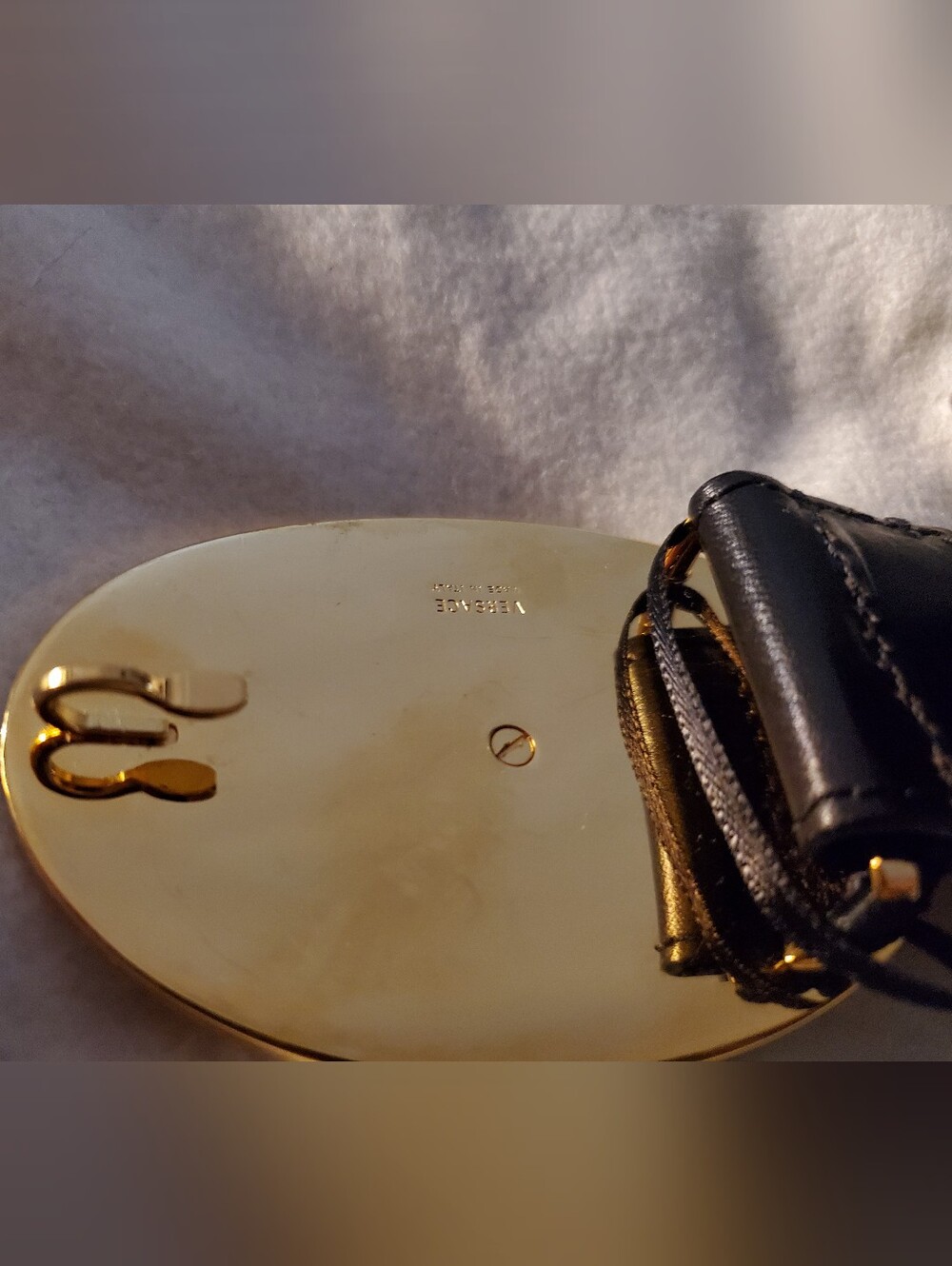 Versace Medusa Medallion Black and Gold Braided Studded Belt. Rare Find 85/34 - Picture 7 of 17